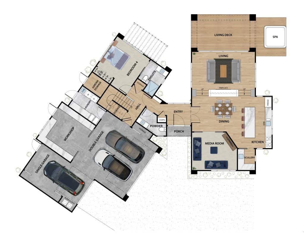 fowler homes lot 49 10 hirere road lower floor plan 1024px w