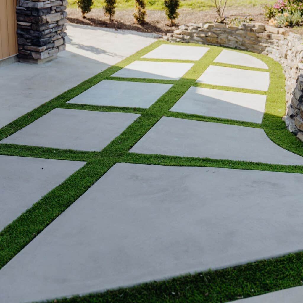 grass with pavers