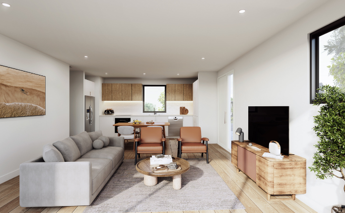 living area 26 sydney street townhouses fowler homes christchurch north 695x429